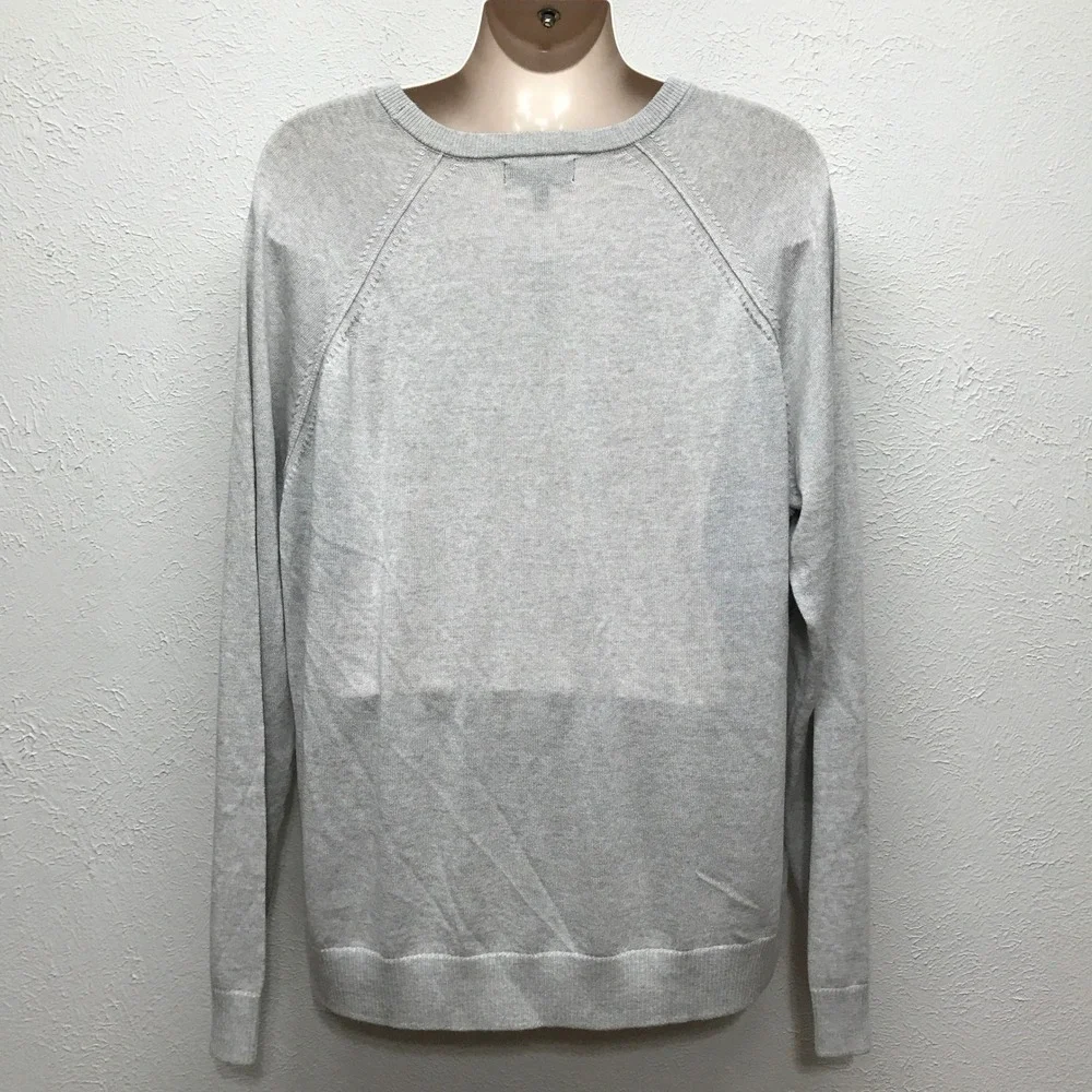 Banana Republic Sweater Mens XXL Gray Merino Wool Crewneck Raglan 404705-00 NWT